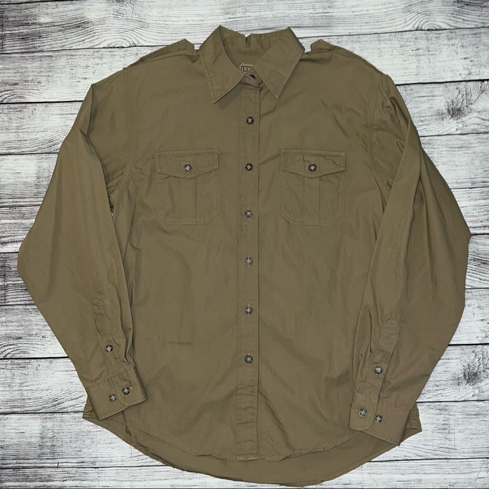 L.L. Bean Women's Cotton Poplin Field Shirt | Size Small Regular Tan